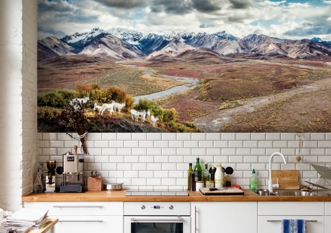 Habillage mural Montagnes et nuages